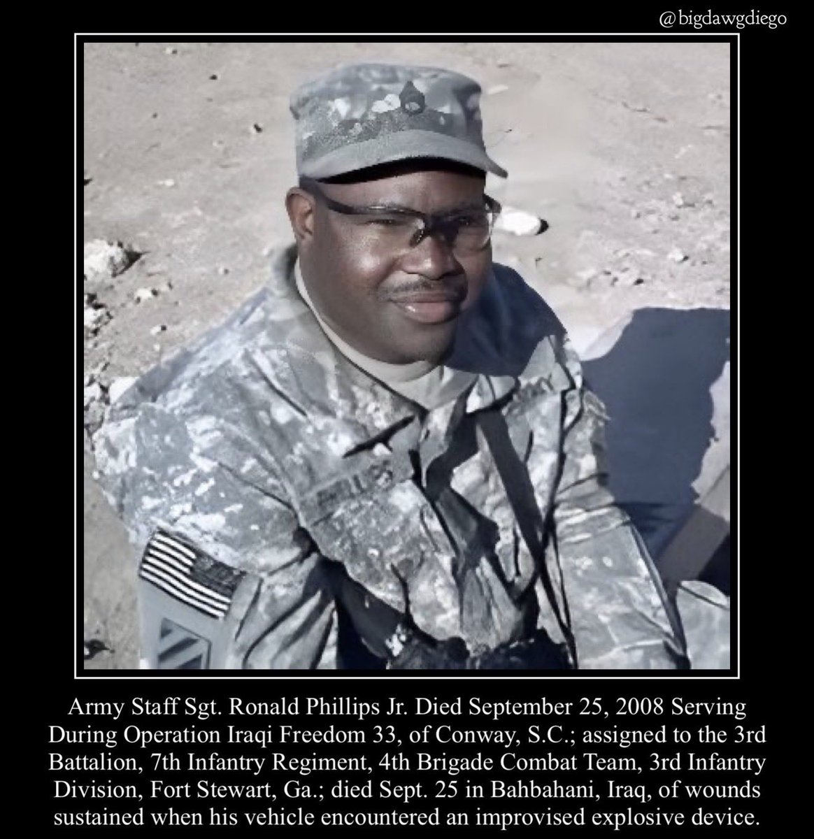 bigdawgjdub's tweet photo. "They say no man is truly Dead until he is
Forgotten, so Today I say your name so you are not."
#nooneleftbehind #rememberthefallen #warrior #usarmy #army #3rdbattalion #7thinfantryregiment #4thbrigadecombatteam #3rdinfantrydivision https://t.co/FL9EM4hXlr