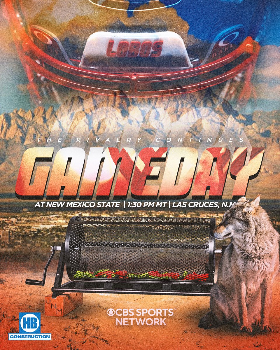 UNMLoboFB's tweet photo. Battle for the Land of Enchantment.

🕗 1:30 p.m. MT
📍 Las Cruces, NM
📊 https://t.co/ZroMj8k0ja
📺 @cbssports https://t.co/5CUbYTBwMI