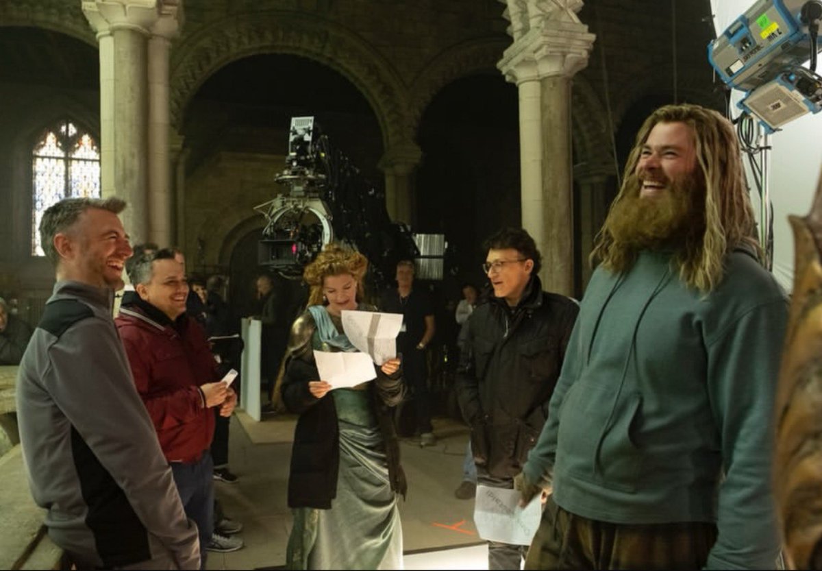 Highonn18's tweet photo. therussobrothers share some more BTS memories from the making of AVENGERS: ENDGAME ❤️‍🔥

“Some more memories from the making of Endgame...

We hope you all enjoy Avengers Endgame: Encore 👊” https://t.co/b2P7zKiVmU
