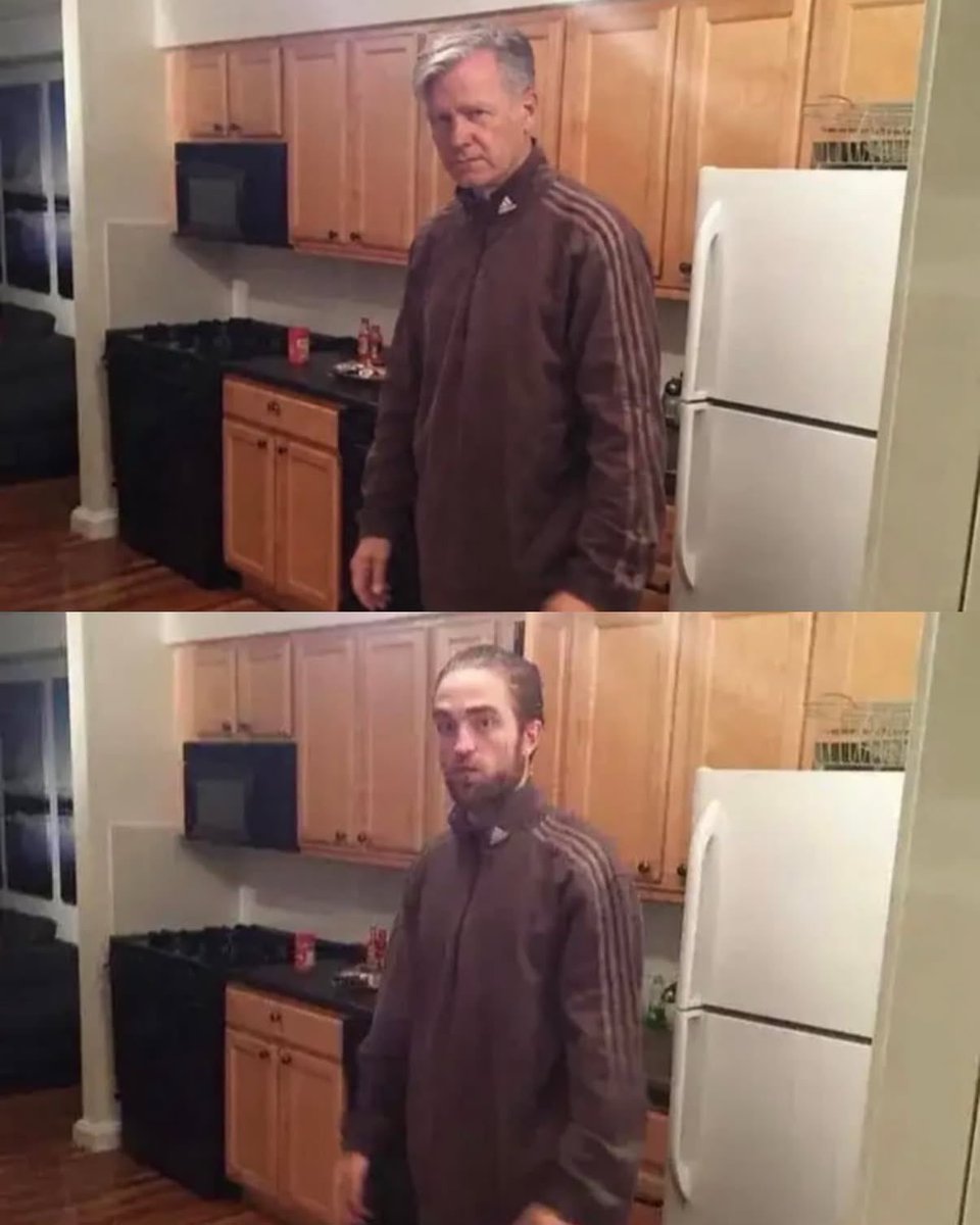 Complex's tweet photo. Chris Hansen recreates Robert Pattinson’s viral kitchen meme

‘Robert Pattinson is portraying me in the new movie ‘Primetime’. Two can play at that game.’ https://t.co/i52EWHAjOy