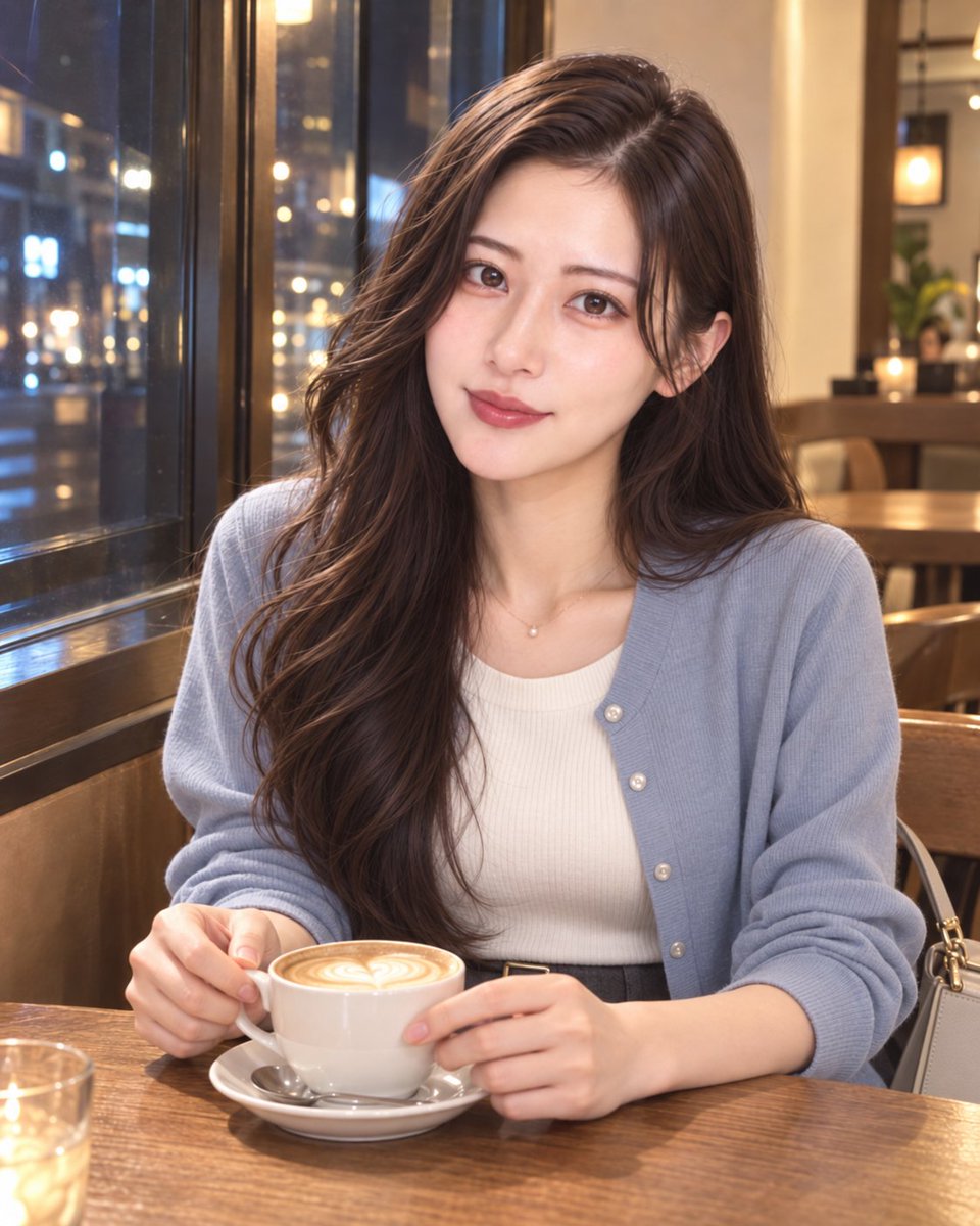 AiRis_project's tweet photo. 今日も一日、おつかれさま💙
怜奈です。

帰る前に、温���いラテでひと息。
ほっとしたら、少し長居しちゃいました。

みんなはもう、おうち？
帰り道の人は気をつけてね。

#AiRis #アイリス 
#水城怜奈 #AIアイドル https://t.co/RIhS5CUeyu