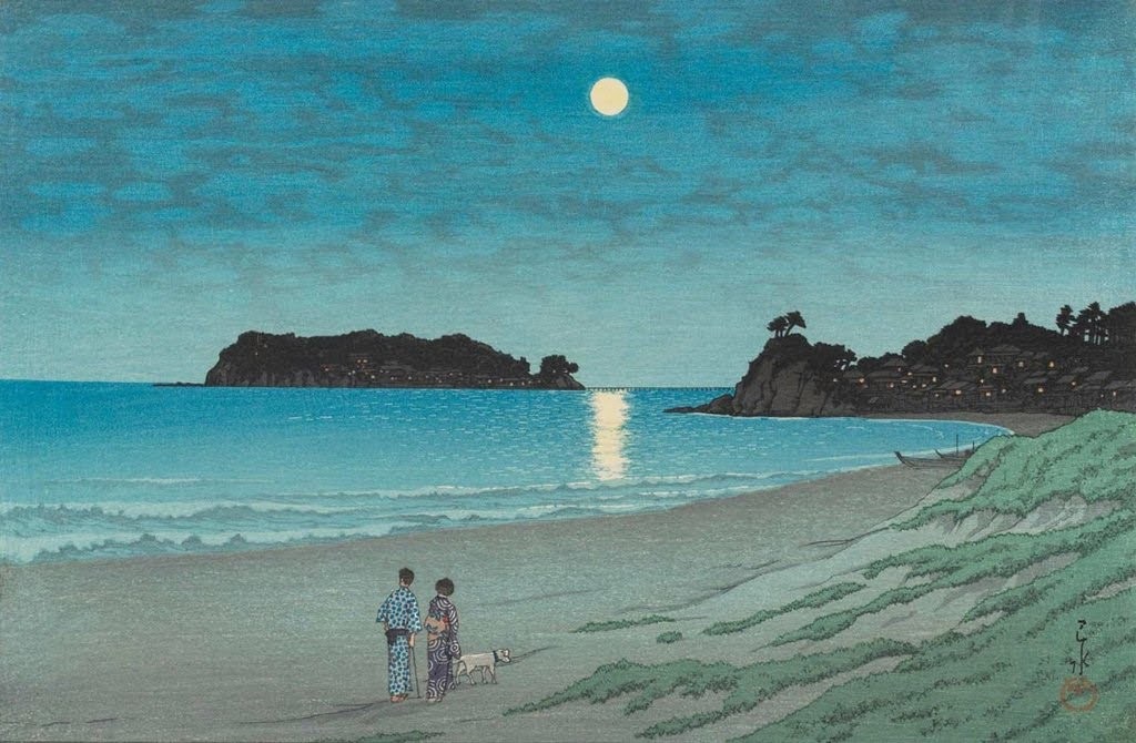 twilight_art's tweet photo. 川瀬巴水《七里ガ浜》1928年 https://t.co/7RIxpCkutq