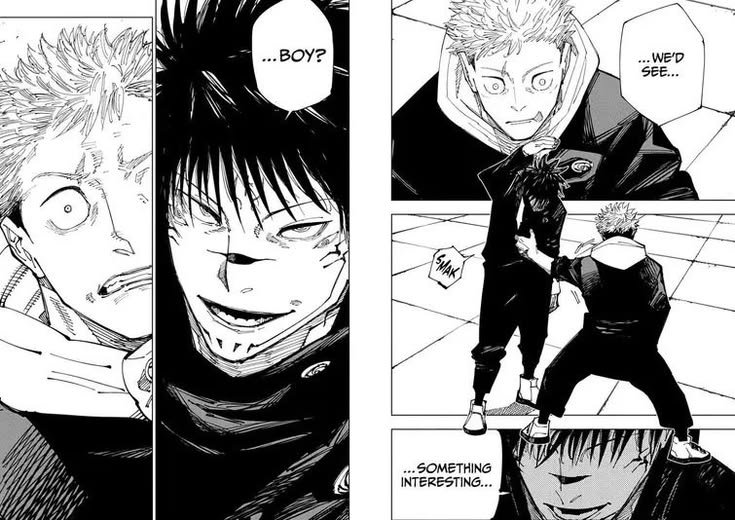 Choso_argentino's tweet photo. -"oye Fujimoto, todo bien con que sukuna posea a megumi y que traumes más a yuji, pero cuál es la necesidad de hacer que le haga una paja ahí mismo?"

-"es muy necesario para la trama pije, no lo entiendes por qué eres sensible 👀👀👀" https://t.co/wZeGa7OFcH