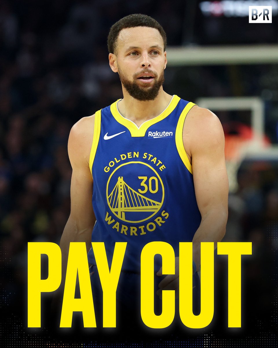BleacherReport's tweet photo. Steph takes a BIG PAY CUT in his new contract extension to help the Warriors 🤯

More details: https://t.co/3yctBPu7qg https://t.co/KGE4MGtnh5