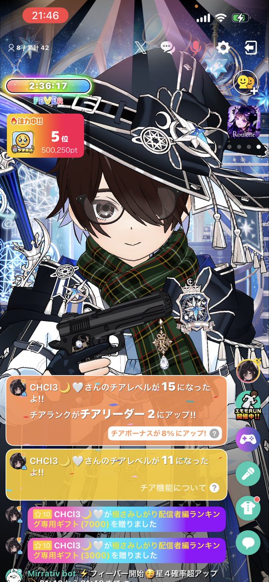 kt_mirrativ's tweet photo. おはようございます！
昨日の配信にて
くろちゃんチアリ 2ありがとう！！！ https://t.co/zYZe2E7lpp