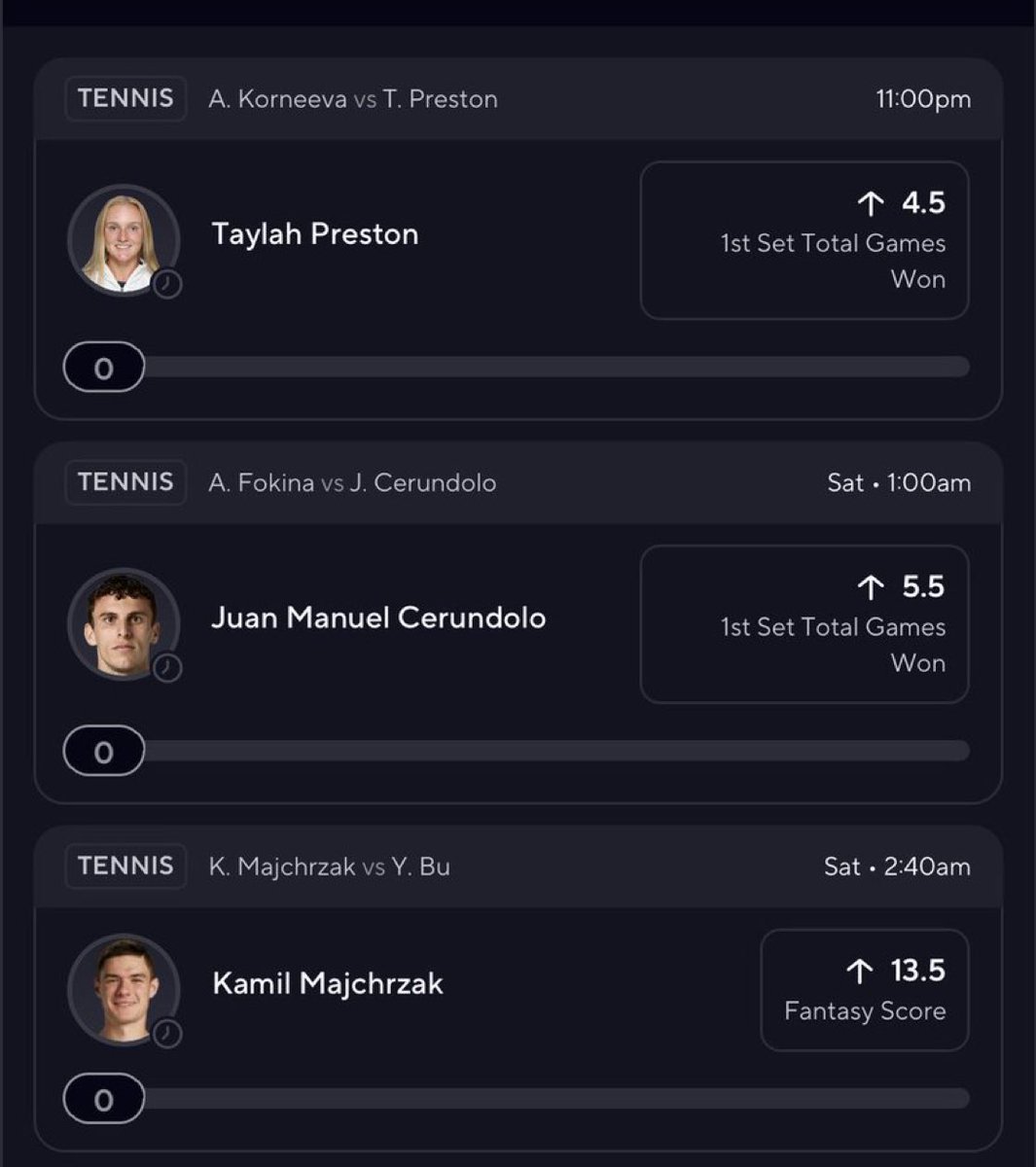 BetBeastDC's tweet photo. 🚨PrizePicks 6x🚨 

First match will start in 3 hours so hurry up and tail what you like 🔐

https://t.co/l0BJrzLs0o

#Gambling𝕏 #PrizePicks #tennis https://t.co/2XBf8O3PzZ