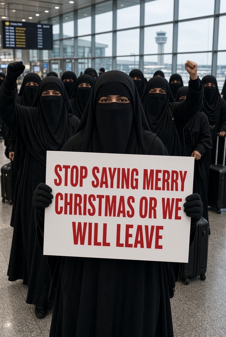 IvankaTrumwsi5's tweet photo. Muslim community says:
Stop saying Merry Christmas. Respect our Islam..
My point of view : A lot of people are answering with one word: leave.
What’s your response? https://t.co/VoNxTStdia