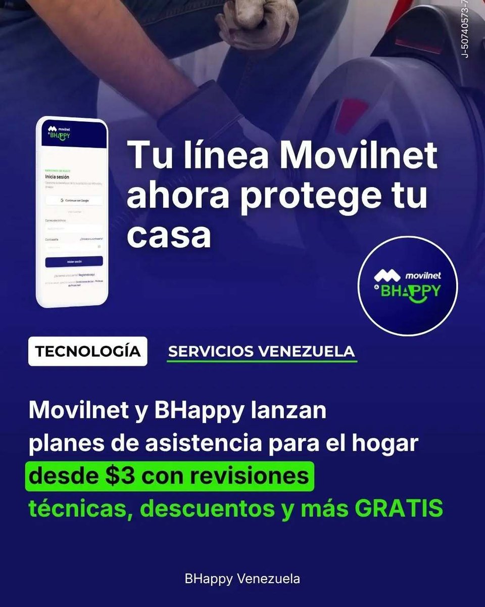BreakBancario's tweet photo. Tu línea Movilnet ahora protege tu casa

Movilnet y BHappy se unen para lanzar los primeros planes de asistencia para el hogar en Venezuela, pensados para que resolver un imprevisto doméstico sea tan fácil como pagar tu línea

Planes desde $3 al mes

Revisiones técnicas incluidas https://t.co/VOUTloQCif
