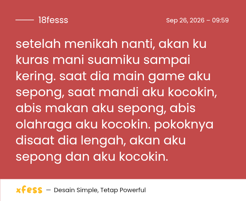 18fesss's tweet photo. 18! setelah menikah. uangmu, rumahmu, badanmu, titidmu, semuanya milikku. https://t.co/aD0kzg3Ggg
