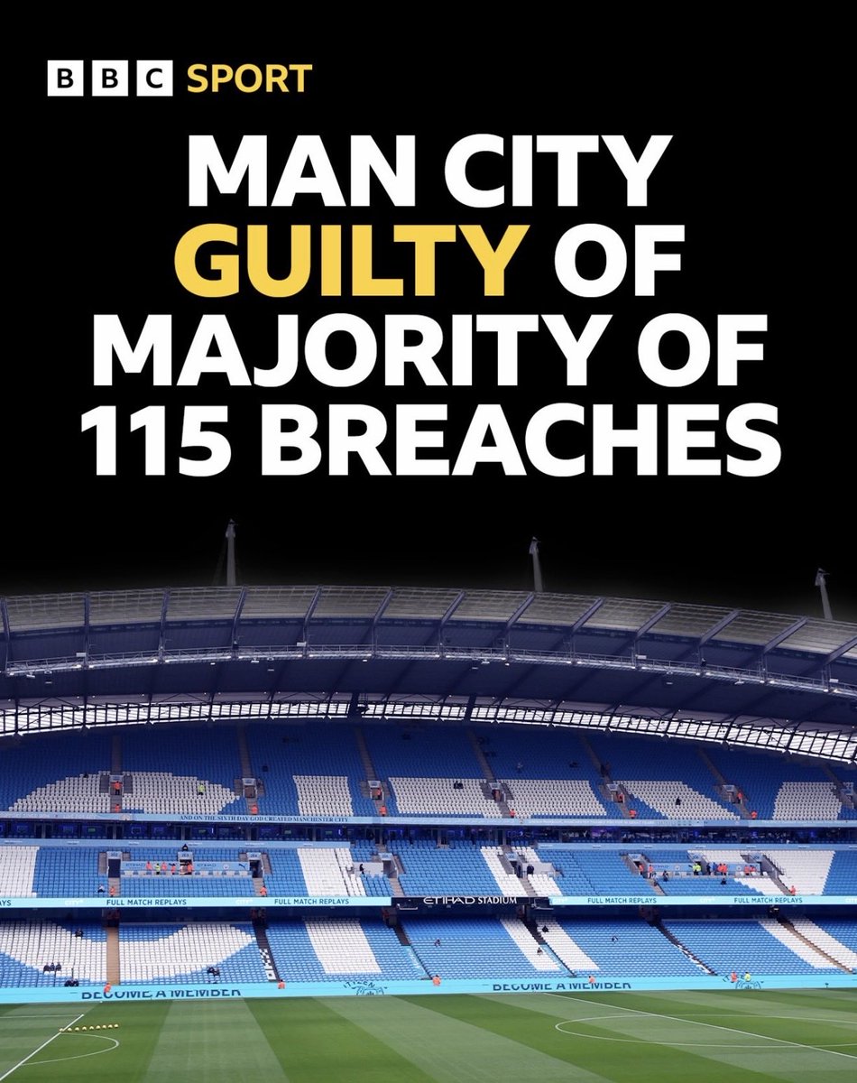 stekabe15's tweet photo. So guys now Man City have been found guilty what is your honest opinion on what there punishment should be #mancity #Guilty114 https://t.co/Iif8f9kadZ