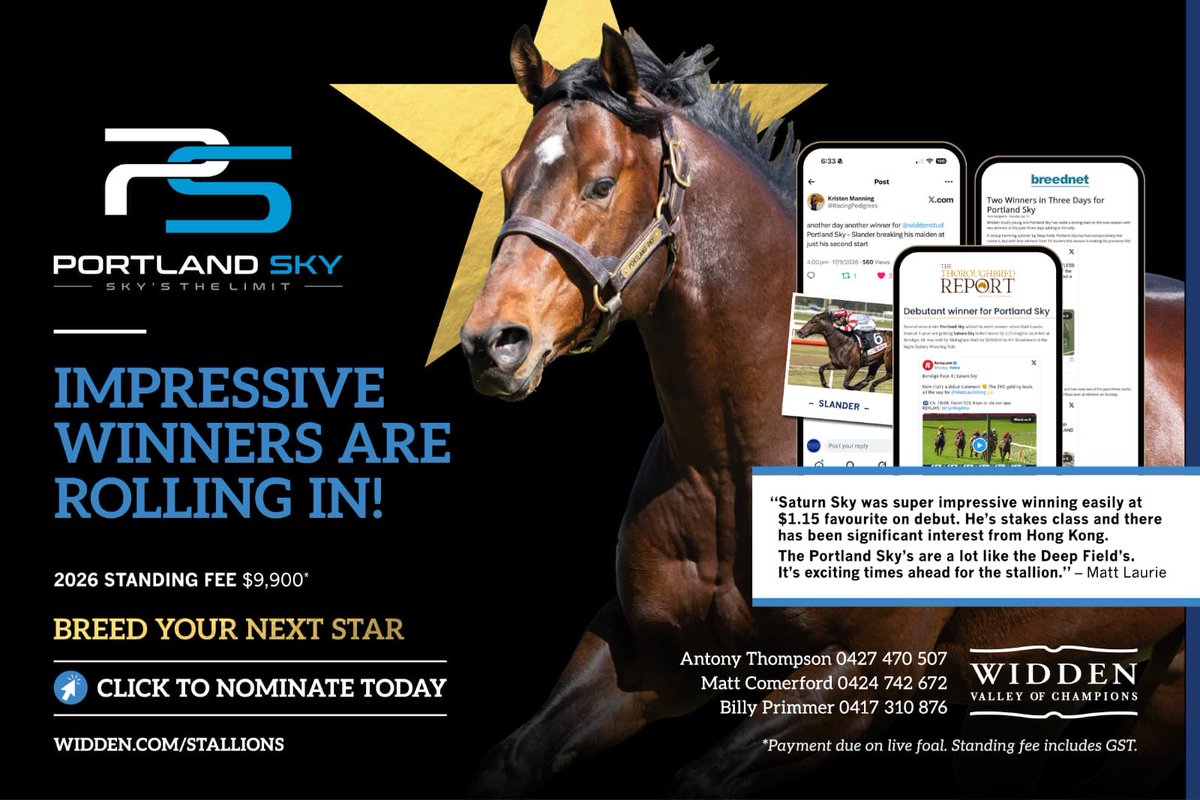anz_news's tweet photo. Portland Sky 🙌🏼

Impressive winners are rolling in 💨

Breed your next star ✨

@widdenstud https://t.co/XgM6FyUhZP