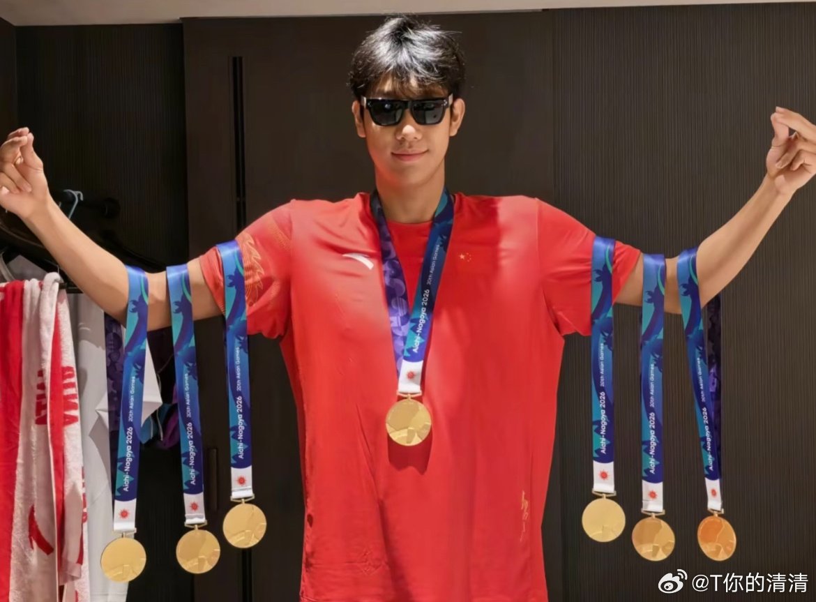 onyourthnx_2me's tweet photo. ZHANG Zhanshuo น่าจะเป็น mvp ของเอเชียนเกมส์ครั้งนี้เลยอะ คนเดียว 7 เหรียญทองน่าจะไม่มีใครได้เยอะกว่านี้ละ แล้วดูท่าโพสรูป 555555555 เอออย่างเท่ https://t.co/Xs0704zkhL