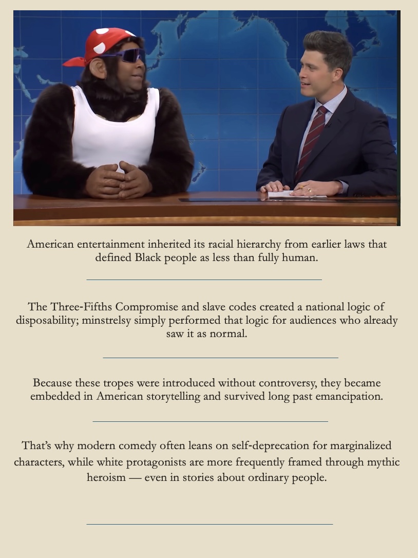 Conscious_Hondo's tweet photo. Has American entertainment ever truly escaped its original racial grammar? https://t.co/gxZZYOQCK5