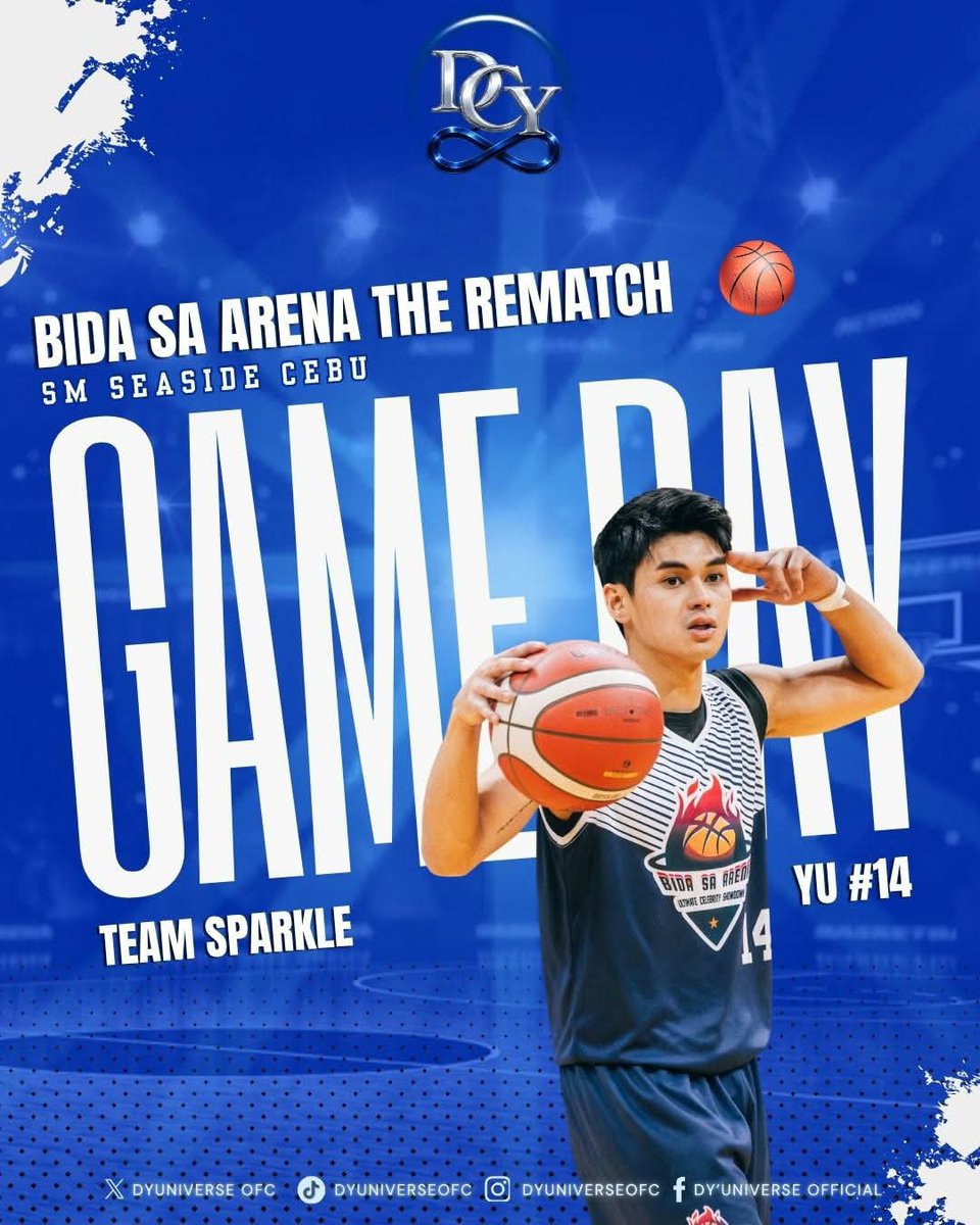 DYUniverseOFC's tweet photo. 𝘽𝙄𝘿𝘼 𝙎𝘼 𝘼𝙍𝙀𝙉𝘼 𝙍𝙀𝙈𝘼𝙏𝘾𝙃 — 𝙂𝘼𝙈𝙀𝘿𝘼𝙔! 🏀

The day is finally here! 💙

Let’s cheer our hearts out and show our solid support for our one and only Paps, Dustin Yu! 

From the YUniverse to the arena—let’s bring the energy, the love, and the loudest cheers! 

GAME ON, PAPS! WE’VE GOT YU! 
 #DustinYu
#BidaSaArenaDCY