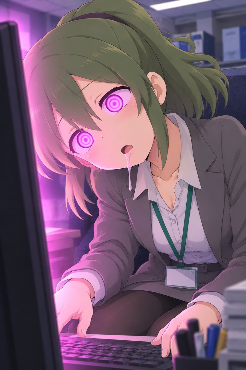 Saikopasu_01's tweet photo. 先輩がうざい後輩の話の五十嵐双葉。
仕事中にPCウイルスによりPC感染され洗脳画面を表示され陥落する。

#AIart️️️️️️️️️️️️️️️️️️️️️️️️️️️️️️️️️️️️️️️️️️️️️️️️️️️ https://t.co/ef9PnSfXs5