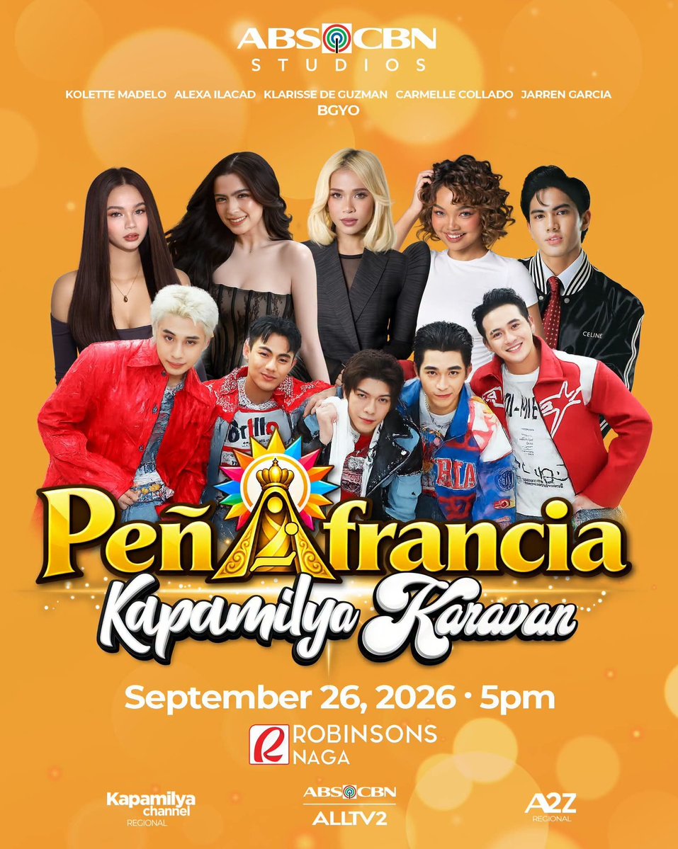 BGYOtrendsofc's tweet photo. X Party Advisory

The wait is almost over, Naga ACEs!

The best boys are ready to celebrate #PeñafranciaFestival with you at Robinsons Naga today at 5 PM!

Good vibes are coming our way. See you at 4 PM for our hype party? 😉

#KapamilyaKaravan 
#BGYO @bgyo_ph https://t.co/lGDyMxAVZU