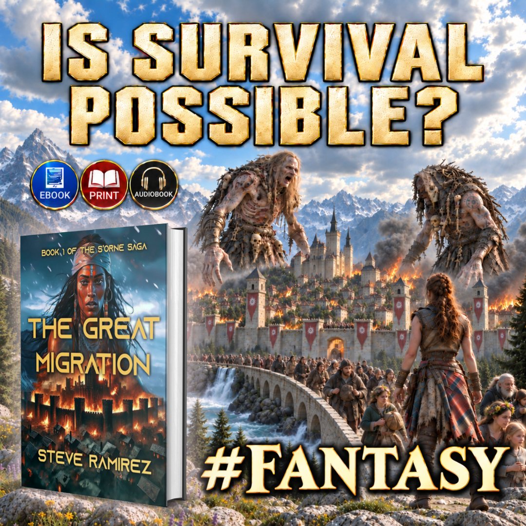 TwBookClub's tweet photo. A festival turns to terror when colossal undead monsters attack. Can the kingdom's people survive?

Find out in “The Great Migration” by Steve Ramirez.

Available on sites like @Amazon and @AbeBooks.

Follow: @steverbooks https://t.co/CnnGiiRWlp