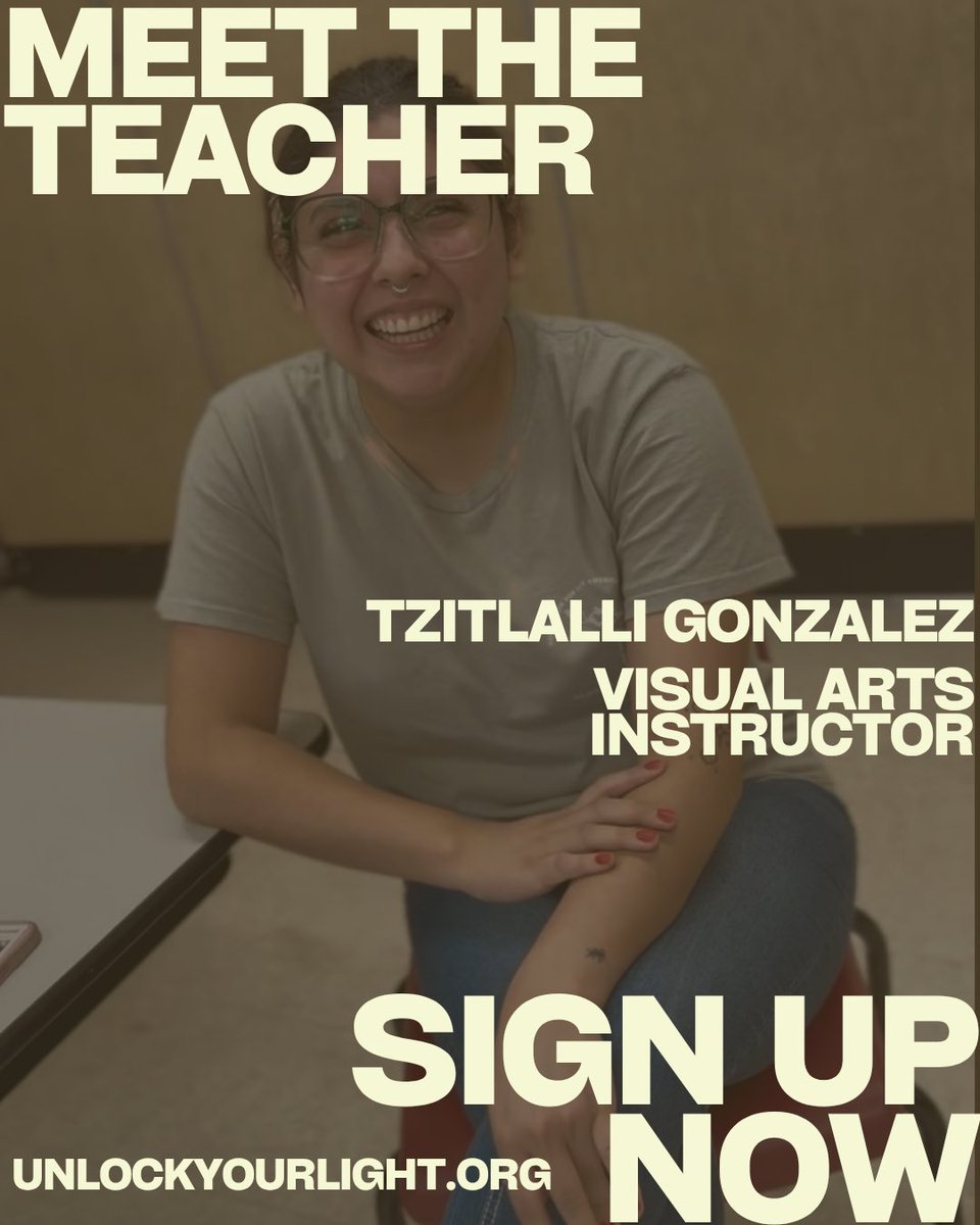 UnlockYourLight's tweet photo. Meet Our Visual Arts Instructor: Tzitlalli Gonzalez 🎨
Tzitlalli recently received her Master's of Art 🖼️ She teaches visual arts every Saturday morning from 10a-11:30a at Amundsen Park 🧠💡🫶🏾
#ycloc #chicago #visualarts #classes https://t.co/j54SpoKzD2