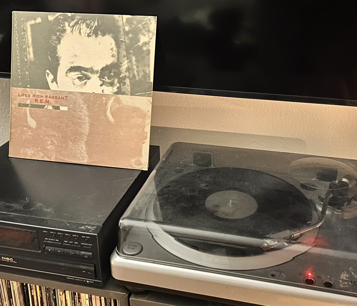 DailyTurntable's tweet photo. Day 268 - Spinning at Daily Turntable, R.E.M. - Life’s Rich Pageant. This 1986 release was their fourth studio album. It spawned two singles, “Fall on Me” and “Superman”, and was their first album to be certified gold. https://t.co/6LWCng1W69