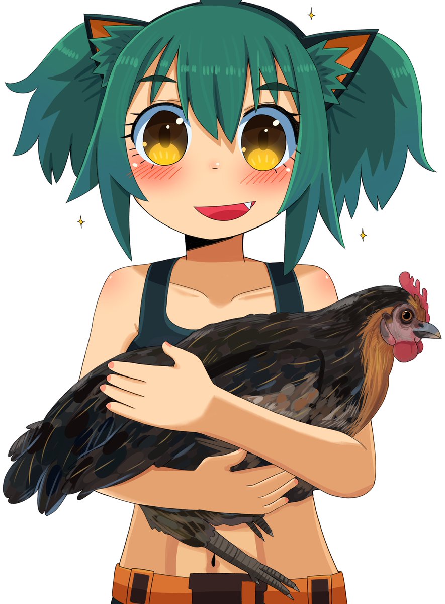 Regris_Kallen's tweet photo. I RTed this Mei by @odango696526, but I'm happy with how cute she turned out, posing with one of the chickens I've been raising! I'm glad that pictures of the ladies is something folks enjoy. 

This was a Skeb-style comm, and I'm glad it turned out perfect like this! 👌 https://t.co/rM2seOk6Ew