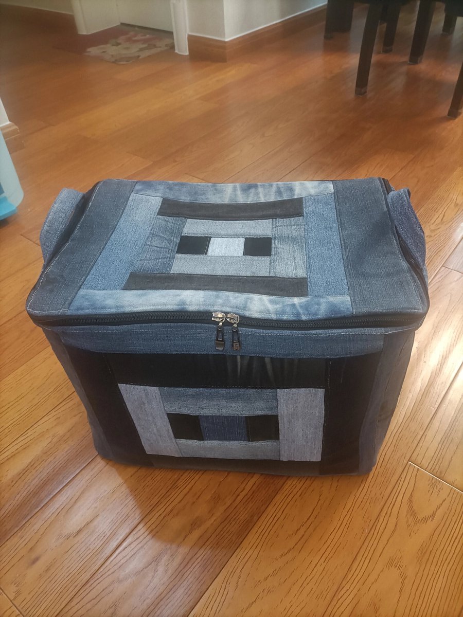 CarryDorsch's tweet photo. Spent my Sunday upcycling old denim scraps into a cute phone pouch—no sewing needed, just fabric glue and a few fun patches! Small DIY wins hit different.， https://t.co/S3wLMH5r0S