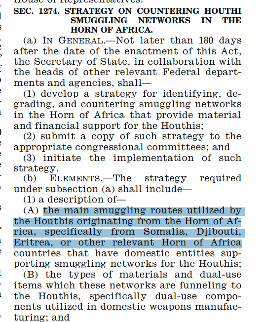 GuledWiliq's tweet photo. BIG NEWS: U.S. Congress targets the Iran–Houthi smuggling network in the Horn: Djibouti is finally under the microscope
#Thread 
1/3-Nearly two years after I became the first scholar to expose Djibouti’s role in the Iran–Houthi smuggling, illicit finance, and money-laundering network, something remarkable is happening in Washington. A pending Senate NDAA amendment would direct State to investigate Houthi smuggling networks in Djibouti and across the Horn of Africa.

In 2024, writing at the Middle East Institute, I warned that Djibouti was not merely a military-base hub sitting safely beside the Red Sea crisis. Its ports, financial channels, and strategic geography were becoming part of a much darker Iran–Houthi illicit network.