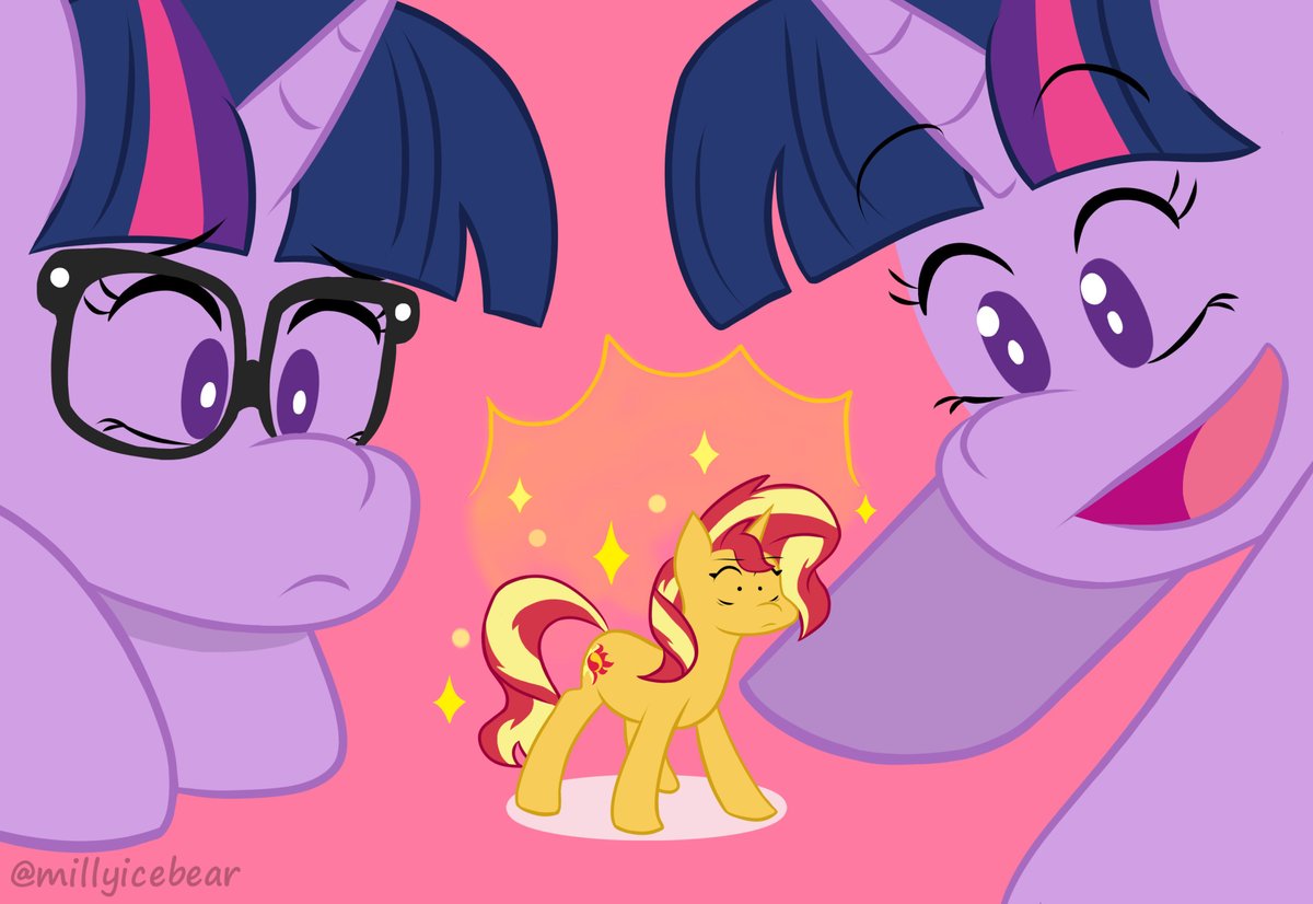 millyicebear's tweet photo. A wild tiny sunset.
#mlp #twilightsparkle #sunsetshimmer #twiset #sciset #sunlight #myart https://t.co/Lc4eUPOfM0
