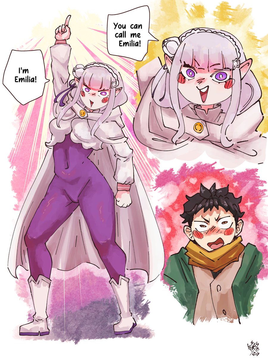 lsparts01's tweet photo. "I'm Emilia. You can call me Emilia."
How could Subaru resist someone so adorable?
.
.
made in IbispaintX.
.
#Emilia #ReZero #リゼロ https://t.co/l8cWIn7EQF