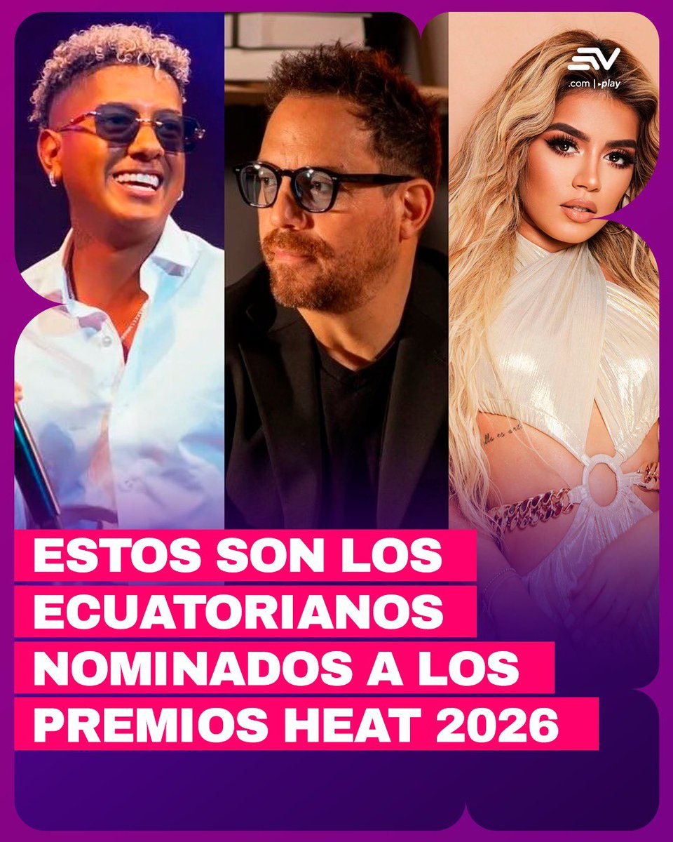 ecuavisa's tweet photo. 📲 https://t.co/CThRrUomKM 🎶 #PremiosHeat2026 | La música ecuatoriana cruza fronteras y acapara la atención internacional en una edición histórica del certamen que por primera vez se celebrará en suelo mexicano. https://t.co/8HvpfV36od