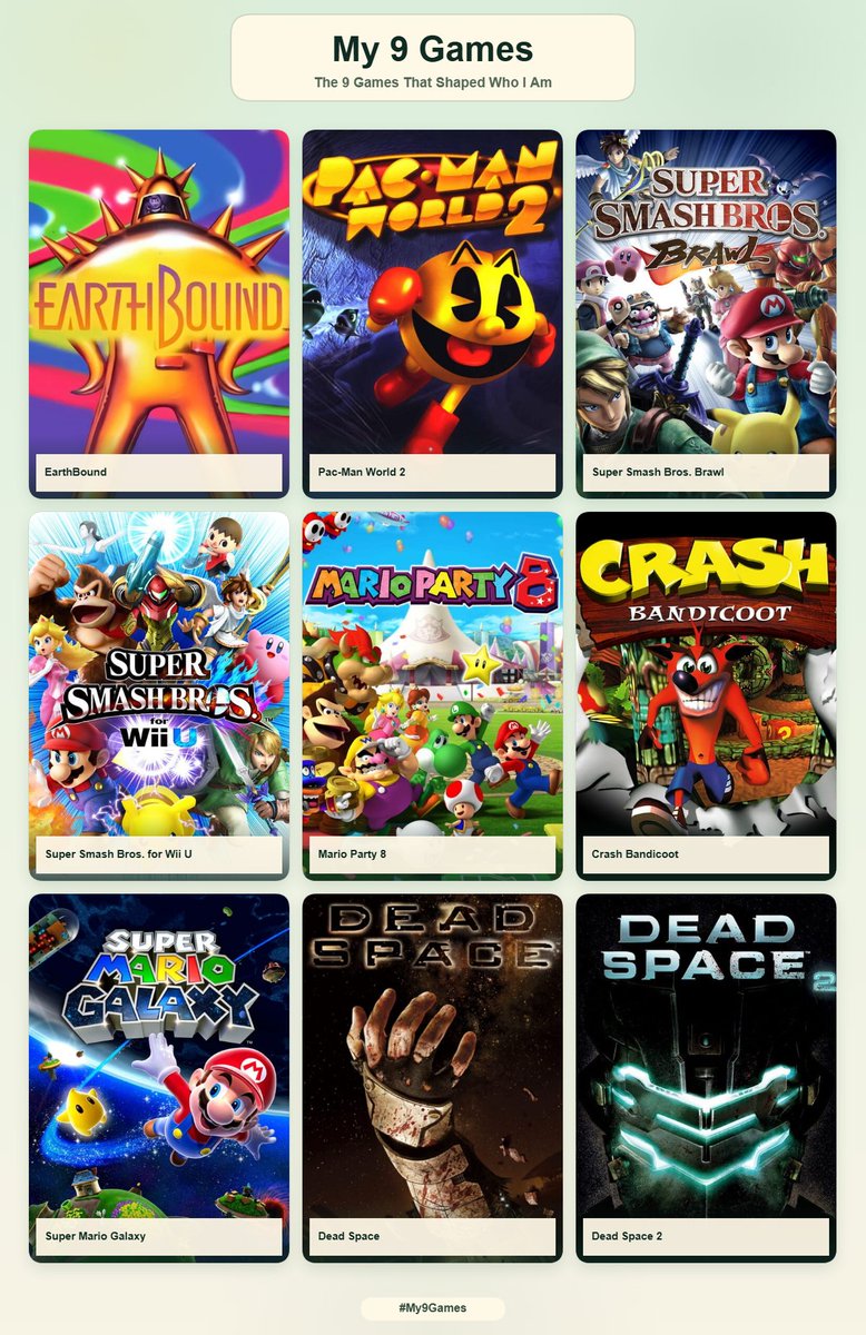 PSI_4ce's tweet photo. Since everyone has been doing this
My 9 games that shaped who I am https://t.co/o1eE4Nr2sk
