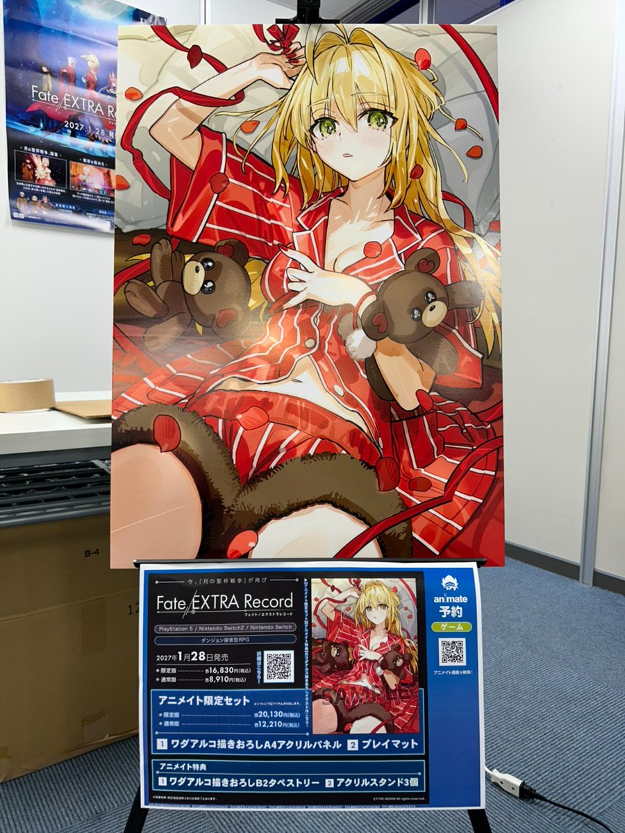 Fate_EX_Record's tweet photo. 【Fate/EXTRA Record アニメイト特典イラスト】
キャラクターデザイン・ワダアルコ先生による
店舗特典用描き下ろしイラストを公開中！

アニメイト札幌にてB2サイズでイラストを展示。
お近くにお住いの方はぜひご来場ください。

#FateEX_Record #EXTRAリメイク https://t.co/mVmFMPkU4v