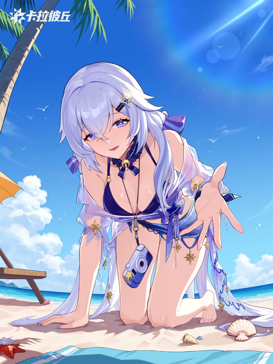 CalabiyauLeaks's tweet photo. Happy Birthday, Celestia! 

"Navigator, you're finally awake?
While you were sleeping, I took the opportunity to sneakily snap a few cheeky photos of you~
The look of your furrowed eyebrows, you lying sideways... You were even sleeptalking. 
Although... You clearly agreed to keep me company, yet you managed to drift off to sleep all by yourself...
In that case, you'll have to pay me back for this with even more pictures! 
Say, you wouldn't want to turn me down, would you, Navigator?"