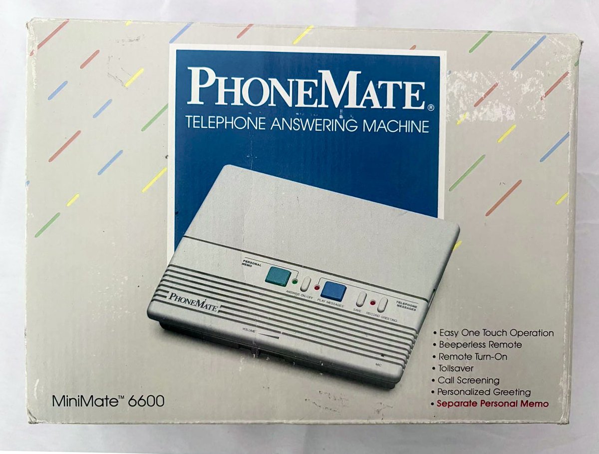 bkontheair's tweet photo. What’s the #answeringmachine you remember the most or using the longest? Mine was the PhoneMate 6600 ☎️📞 #phone #retro #nostalgia #telephone #vintage #80s #90s https://t.co/nvHdi91y4H