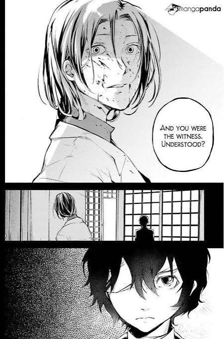 tetezaiii_'s tweet photo. One of my favourite theories about dazai past him being the previous pm boss son and the rightful heir to become the next mafia boss if u think about it a little then Higuchi words here would make so much sense and mori wanting dazai out of his way would also make sense https://t.co/GIAi7JYB4o