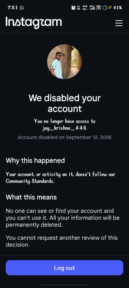 Jaykrushna446's tweet photo. @instagram Please review my Instagram account @jay_krishna_446. My account has been disabled/suspended, and I believe this may have happened by mistake. 🥺
I’ve always tried to follow Instagram’s Community Guidelines. Please review my account and help me restore access. https://t.co/jCyjXrOxQl
