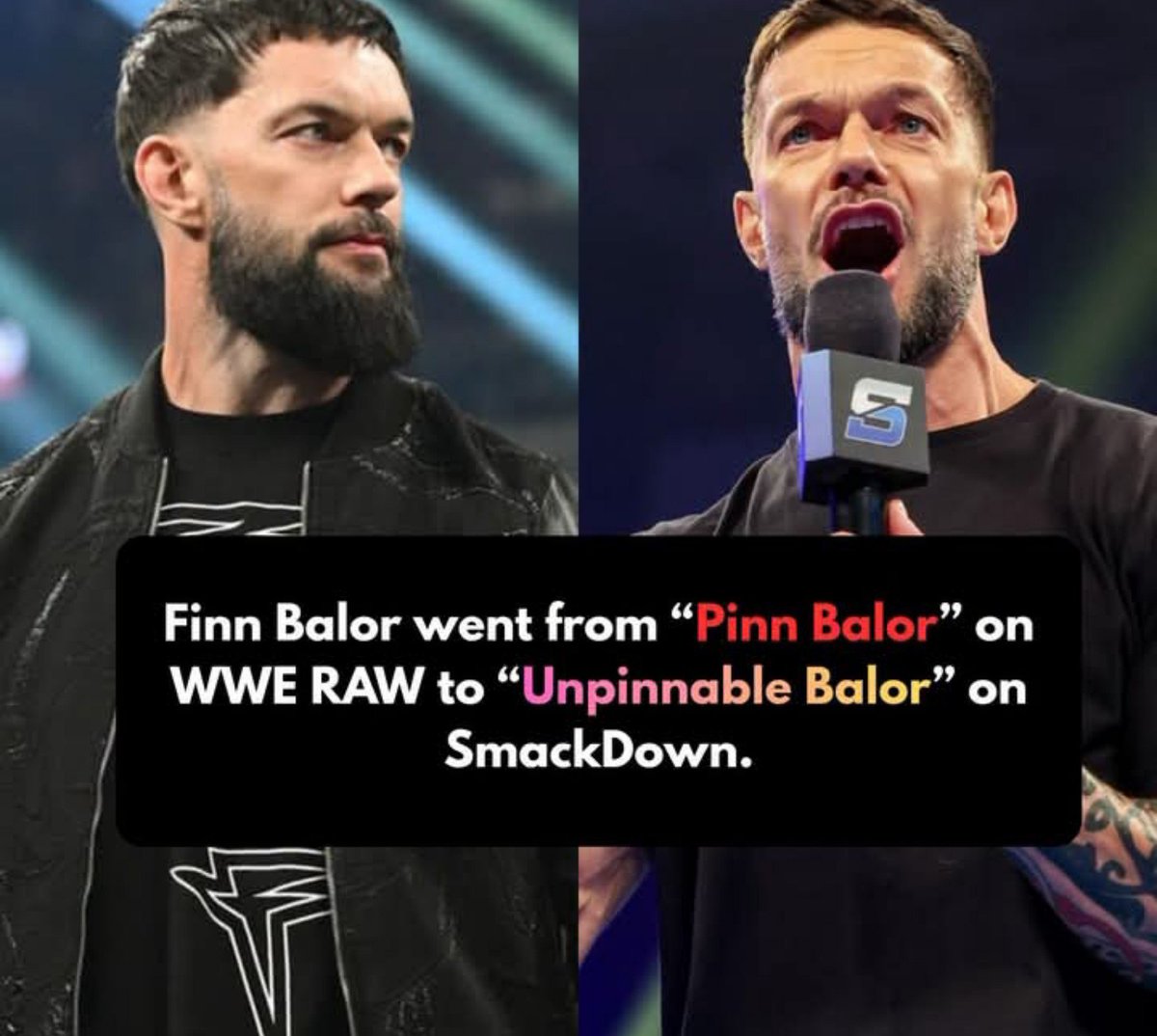 _xaibii's tweet photo. Finn Balor went from “Pinn Balor” on WWE RAW to “Unpinnable Balor” on SmackDown. 

On RAW, he was losing matches and getting pinned. On SmackDown, he wasn't the one getting pinned, even though he still didn't win every match.

Finn Balor has wrestled 7 matches since moving to SmackDown in June, and he hasn't been pinned in any of them.
.