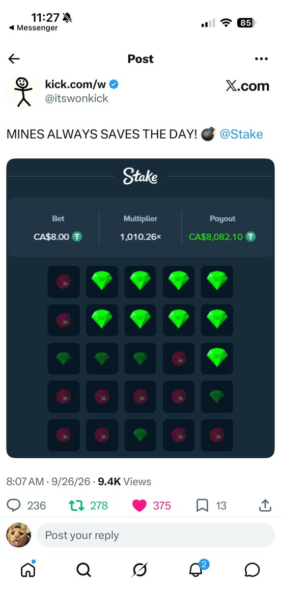 JusMivu's tweet photo. @itswonkick Congrats on that win! Manifesting a $100 will land on my wallet👀

0xe5Df5b9D58694cFa4783a1963D5726F24163951b https://t.co/M4xiHu6k6g
