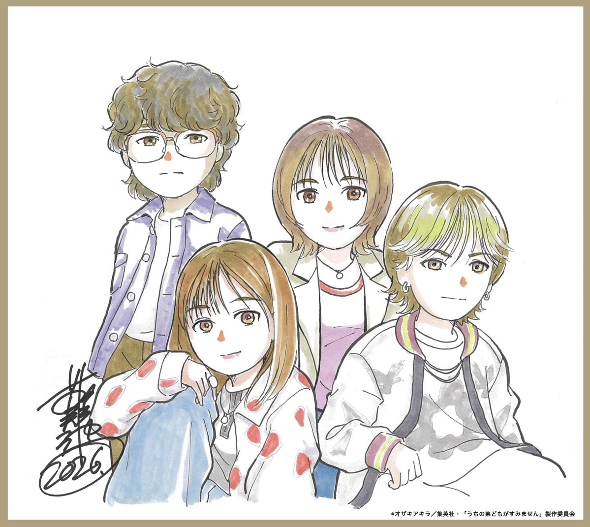 uchioto_anime's tweet photo. ──────────────
 #うちの弟どもがすみません ˎˊ˗
 ─ｖ────────────

難波監督より、2クール目主題歌を担当する
ねぐせ。さん、ミーマイナーさんを描いた色紙が到着👀✨

ぜひ細かいところまで
チェックしてみてください◎

♬ ᴏᴘᴇɴɪɴɢ ᴛʜᴇᴍᴇ
#ねぐせ。 「LOVE ＆ LIKE」

♬ ᴇɴᴅɪɴɢ ᴛʜᴇᴍᴇ
#ミーマイナー 「まばたき」

第3弾PVの中では楽曲が1部先行して聞けます🎧
ぜひ何度でもご覧ください❕

🤍第3弾PVはこちら
https://t.co/BMYmjLhDja

#うち弟アニメ