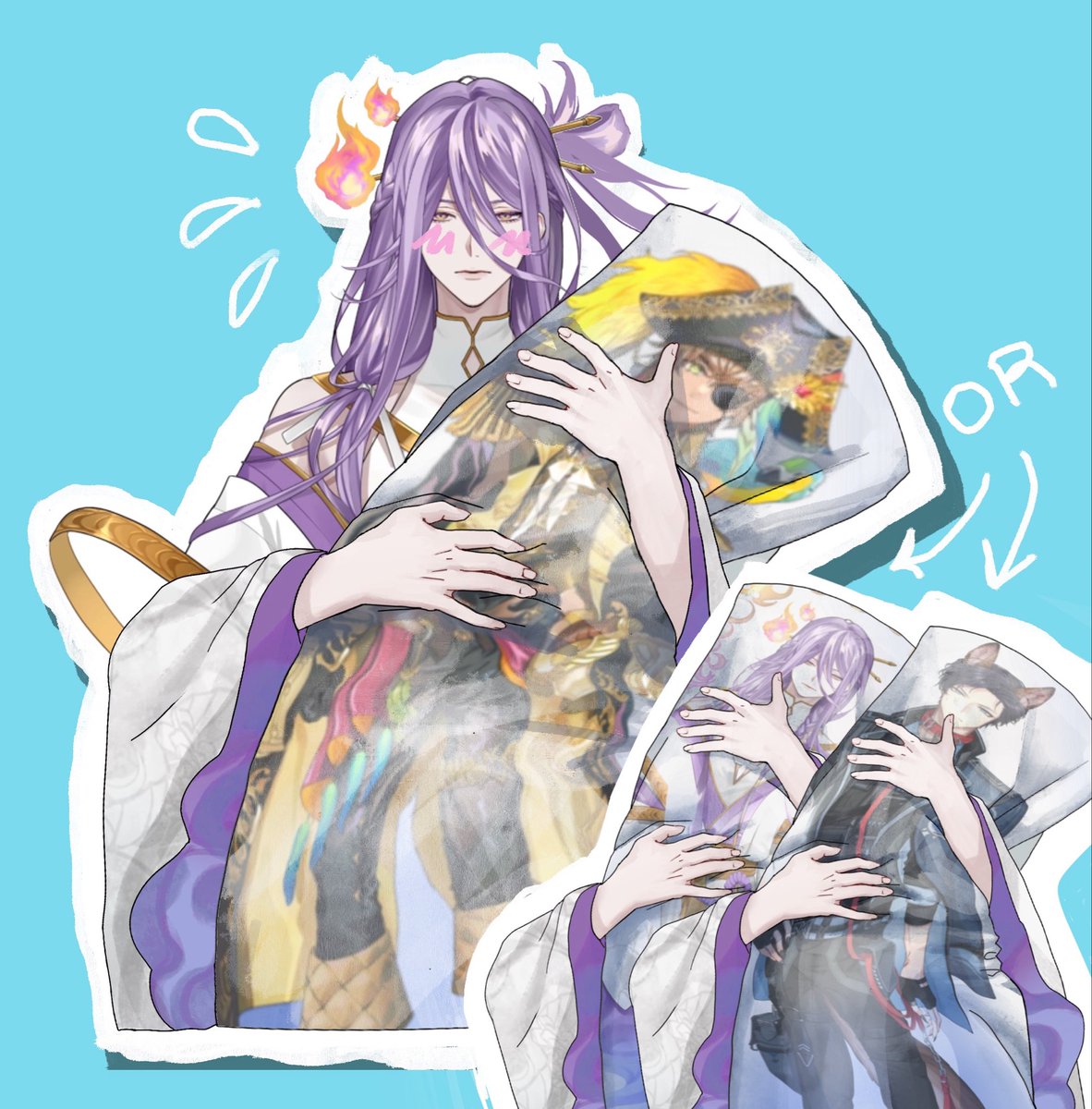 SwitchPee's tweet photo. he forgot to put away his daki before company came over!!! >///<💦

 #ShikiAssets #Shiki40k https://t.co/BlInozCeXJ