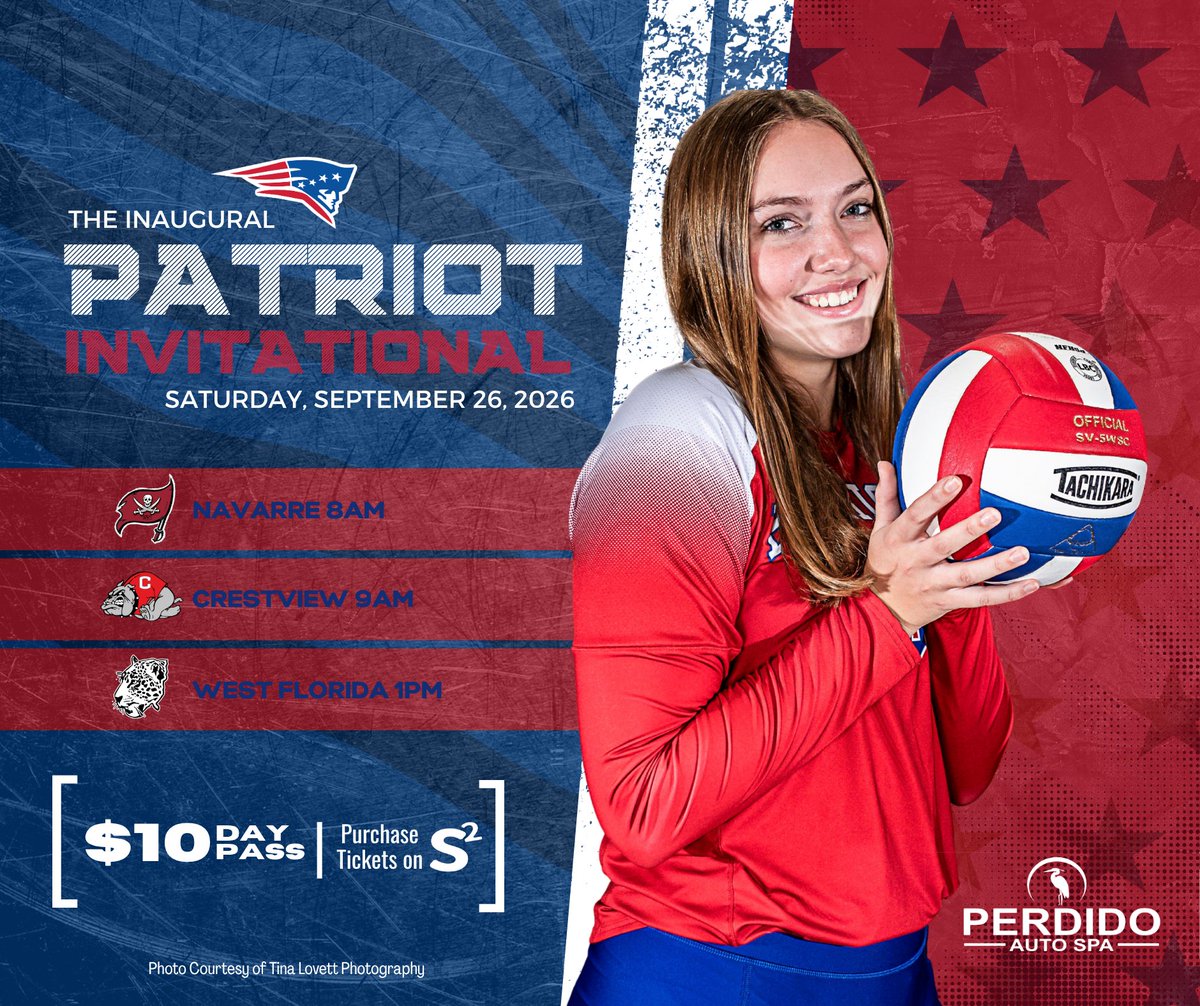 patriots_vball's tweet photo. 🏐The Inaugural Patriot Invitational is here!
Join #PacePatriotsVolleyball this Sat. as we host the Raiders, Bulldogs &amp; Jags!
⏰ Starts at 8 AM
🏐 Patriots play: 8 AM | 9 AM | 1 PM
🎟️ $10 all-day admission via S2 Pass
Come support our #LadyPatriots &amp; show your #PacePatriotPride! https://t.co/N1Agx52QJ8