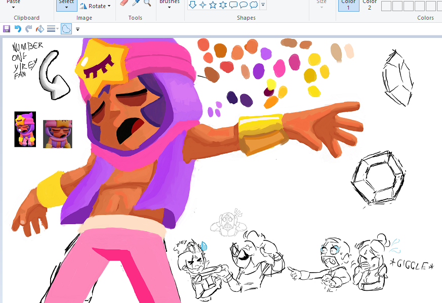 k_yirey's tweet photo. Sandy WIP, drawing him in ms paint rn https://t.co/xNekevCFCh