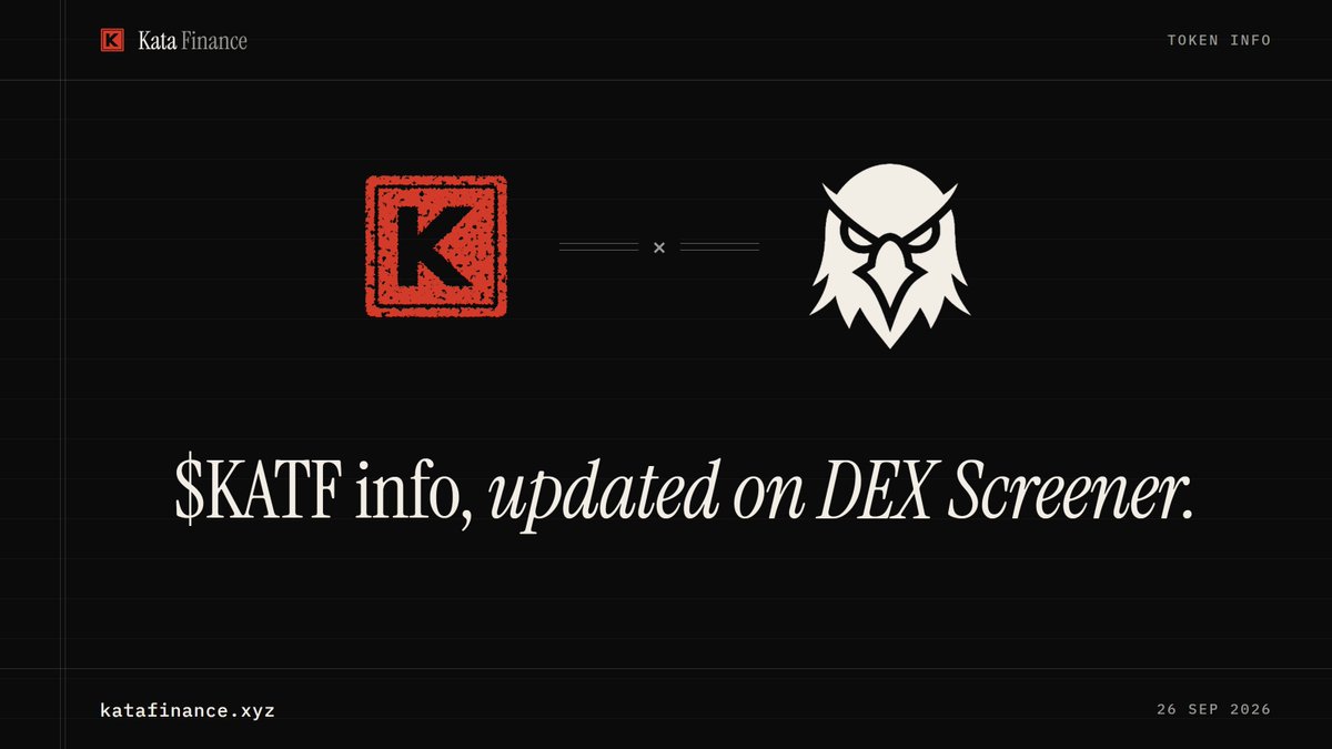 katafinance_xyz's tweet photo. $KATF info is updated on @dexscreener. All official.

One pair is the real one, linked below. Other KATF pairs are tiny third-party pools: skip them.

CA: 0x662889f3695AB815F5ace14Eed6655a8701e12F0 https://t.co/wBu3Xy65VU