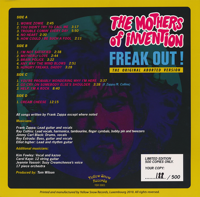 umedekenm's tweet photo. 『The Alternate FREAK OUT! 』の音源についてはライナーに書いてある通りなんだろうし、なんで当時このブートが出現したのかもわかった気がする。"Wowie Zowie" と"It Can't Happen Here”にはリリース版には無いパートがあります。これにカットが入ったのかな。#ザッパ #ZAPPA https://t.co/IZ4xwwCIMz