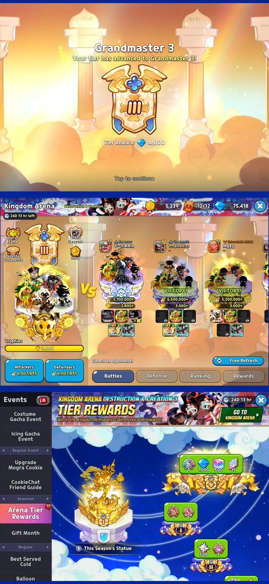 oktaviandputera's tweet photo. Cookie Run:Kingdom - Flames that Devour The Ages
“Mortal Flames, Eternal Change”
“Rajapendra Cookie of Mortality” pity 139
“Mogra Cookie” pity 15
“Embrace of Jasmine Flames” Chance Upgrade lvl.6
Alhamdulillah nyentuh Grandmaster 3, panen reward!
#F2PBTW https://t.co/X2i7CzUaLf