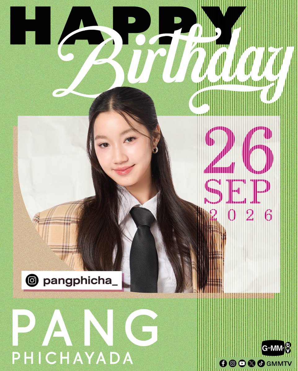 GMMTV's tweet photo. Happy Birthday to Pang

#GMMTV 
@pangphicha_ https://t.co/AIMN90iqHZ