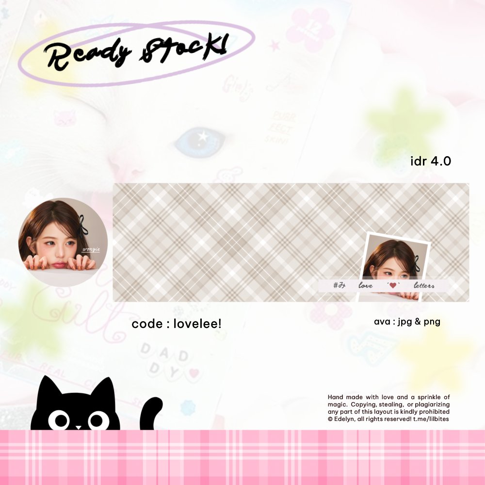 shicsia's tweet photo. Help repost please? .. thank you! 🍎💨

Edelyn bawa 4 layout simple ready stock { karina, ian, wonyoung } dengan harga https://t.co/BpibUHaz3z,-
🎀  Dapat 2 ava, png dan jpg ya!

Bisa ketuk DM atau Tele-ku jika berminat <33

#zonauang https://t.co/rqfKqp1unm