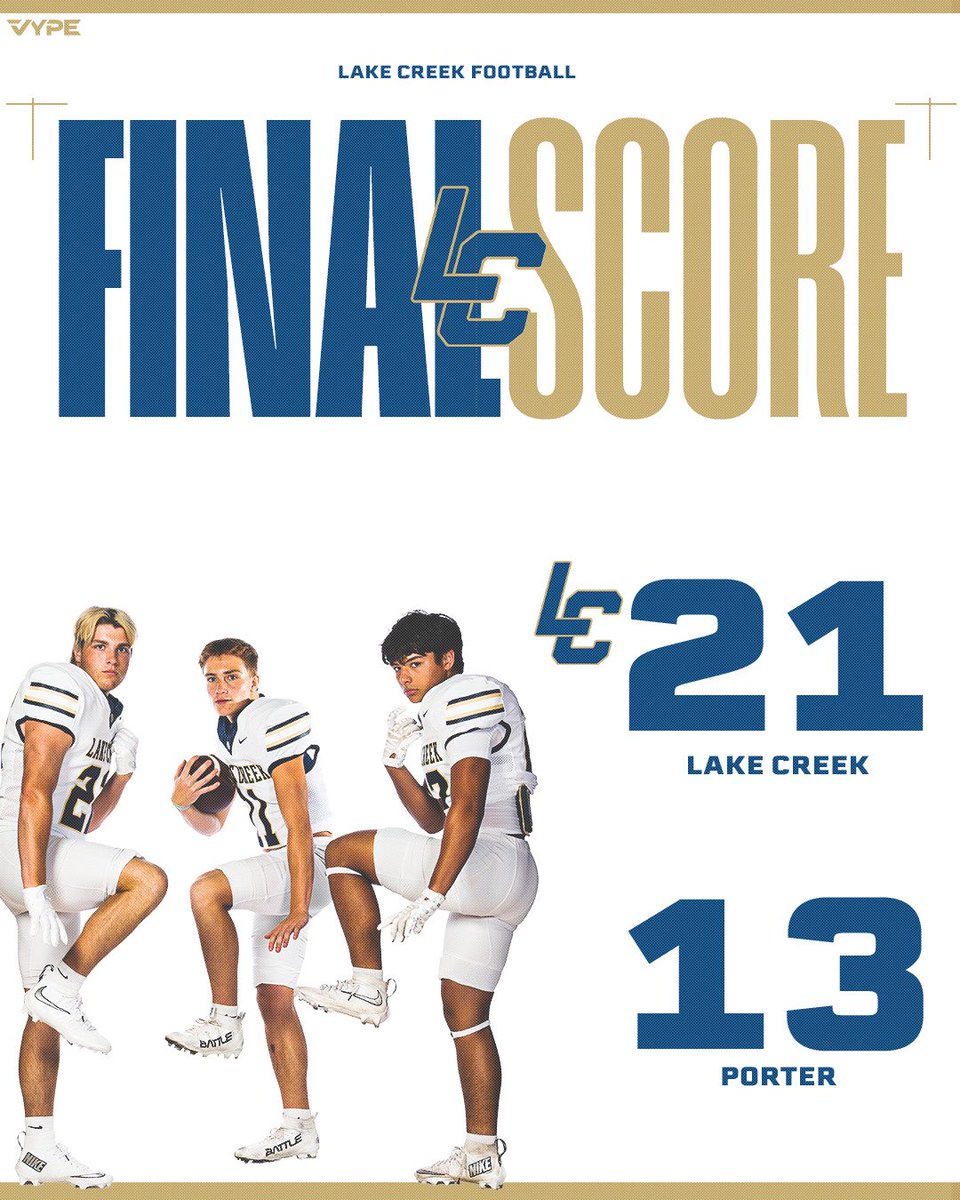 LakeCreekFBall's tweet photo. THE KINGDOM TRAVELED. THE KINGDOM CONQUERED. π
First road trip. Same standard.
FINAL | LAKE CREEK 21 β’ PORTER 13
Lions handle business away from home and bring the win back to the Kingdom.
#LFAW | #B4TT | #ETC | #TheKingdom https://t.co/Xr1b2Qv7GY