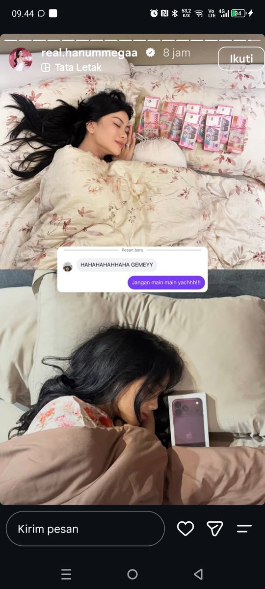 999o7i's tweet photo. Lagi tren pamer d story selebgram kita d kondisi ini this economy ya... 

Hanum Mega ngikutin tren Fuji pamer d atas kasur hadiah uang Rp 100 juta. 

Fuji bikin tren pamer iphone 18 Burgundy d atas kasur. 

Rakyattt gmn baik2 aja kan. https://t.co/dnlajQnzpW