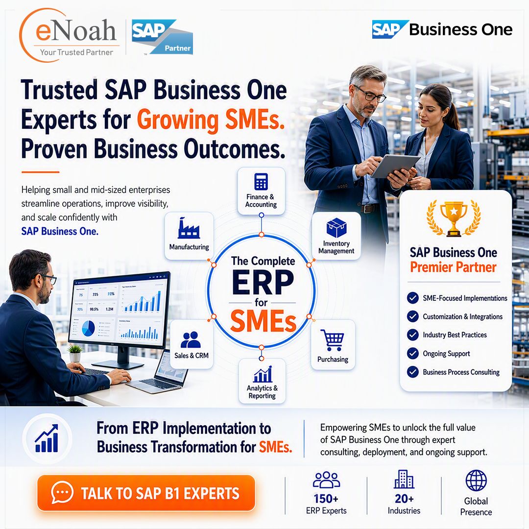 enoahisolution's tweet photo. From ERP implementation to business transformation.
Discover how SAP Business One and eNoah help growing SMEs simplify operations, gain real-time insights, and scale with confidence.
Learn more: https://t.co/rRiNIdfxay
#SAPBusinessOne #SME #ERP #DigitalTransformation #eNoah https://t.co/JWGim88Xas