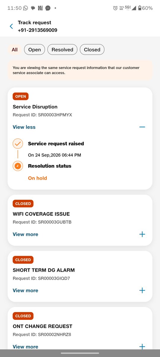 mukeshgaur_1980's tweet photo. Still no solution.... Complaint on sep 24 and still showing may visit on sep 26. @JioCare @reliancejio
#WorstCustomerService #PatheticService #DisgustingService #NoCustomerCare #ServiceDisaster #IgnoredBySupport #FrustratedCustomer #NotRecommended
#CustomerIgnored #PoorSupport https://t.co/Yd1qxbOxDj